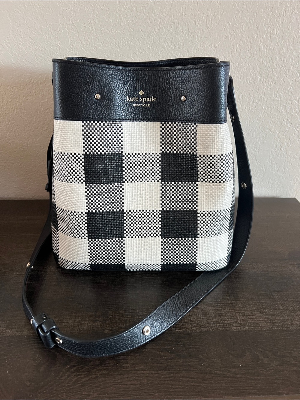 kate spade Marti Gingham Large Bucket Bag